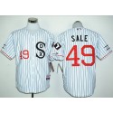 White Sox #49 Chris Sale White(Black Strip) Cooperstown Stitched Jersey