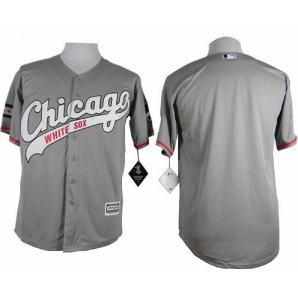 White Sox Blank Grey New Cool Base Stitched Jersey
