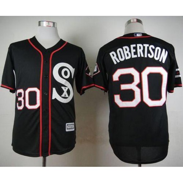 White Sox #30 David Robertson Black New Cool Base Stitched Jerseys
