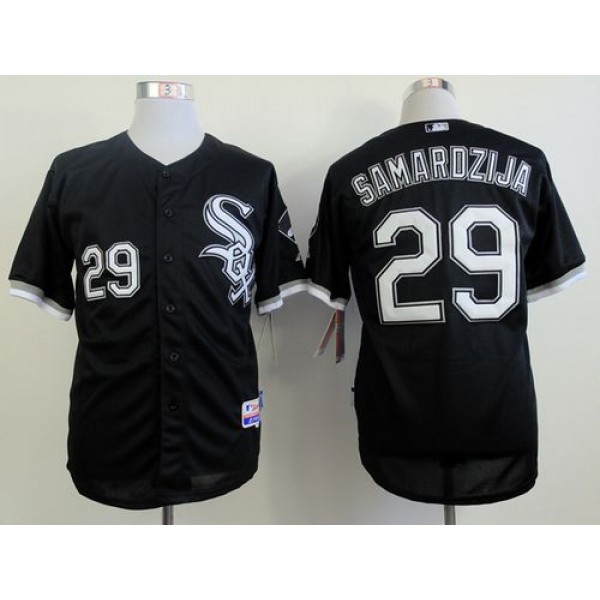 White Sox #29 Jeff Samardzija Black Cool Base Stitched Jerseys