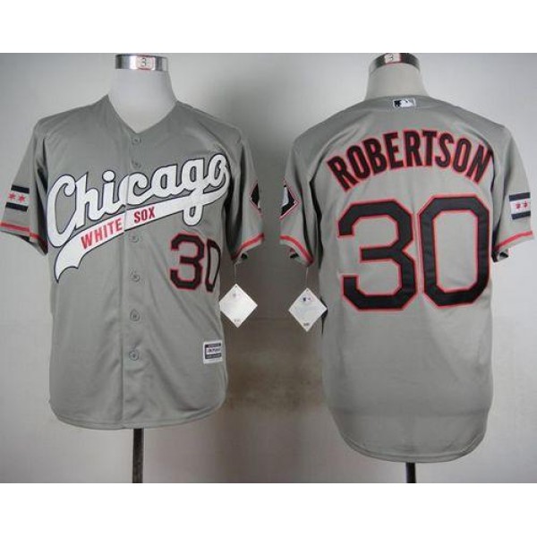 White Sox #30 David Robertson Grey New Cool Base Stitched Jersey