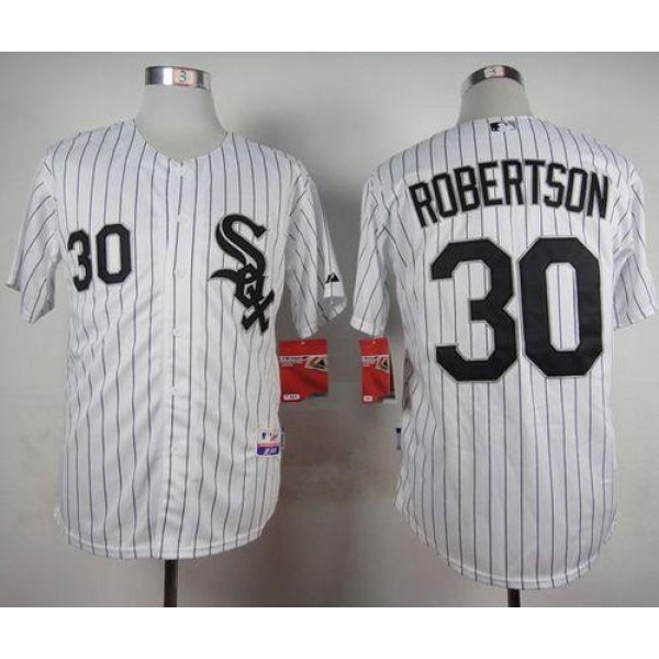 White Sox #30 David Robertson White Cool Base Stitched Jersey