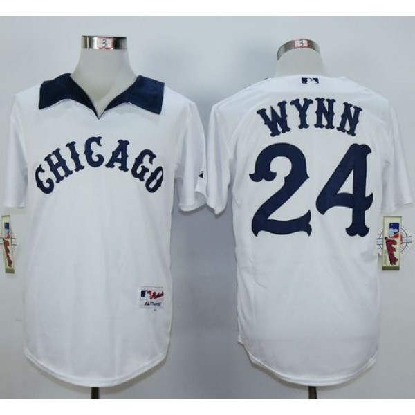 White Sox #24 Early Wynn White 1976 Turn Back The Clock Stitched Jersey