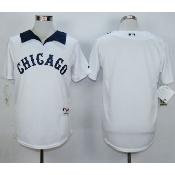 White Sox Blank White 1976 Turn Back The Clock Stitched Jersey