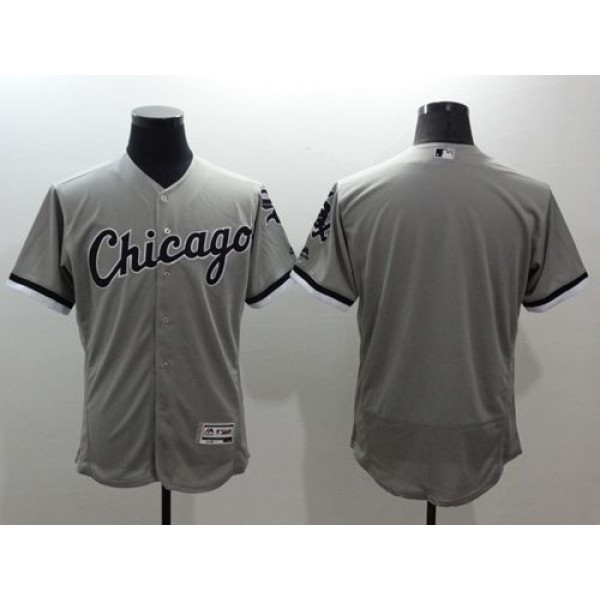 White Sox Blank Grey Flexbase Authentic Collection Stitched Jersey