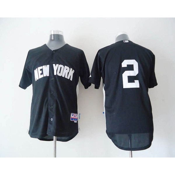 Yankees #2 Derek Jeter Black 2011 Road Cool Base BP Stitched Jersey
