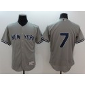 Yankees #7 Mickey Mantle Grey Flexbase Authentic Collection Stitched Jersey