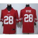 49ers #28 Carlos Hyde Red Team Color Stitched Limited Nike Jersey