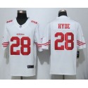 49ers #28 Carlos Hyde White Stitched Limited Nike Jersey