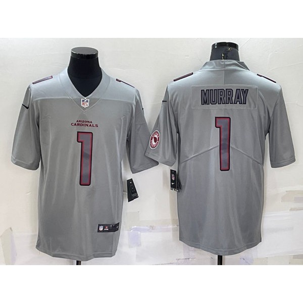 Arizona Cardinals #1 Kyler Murray Gray With Patch Atmosphere Fashion Stitched Jersey