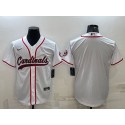 Arizona Cardinals Blank White With Patch Cool Base Stitched Baseball Jersey