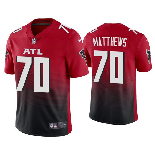Atlanta Falcons #70 Jake Matthews 2020 Red Vapor Untouchable Limited Stitched Jersey