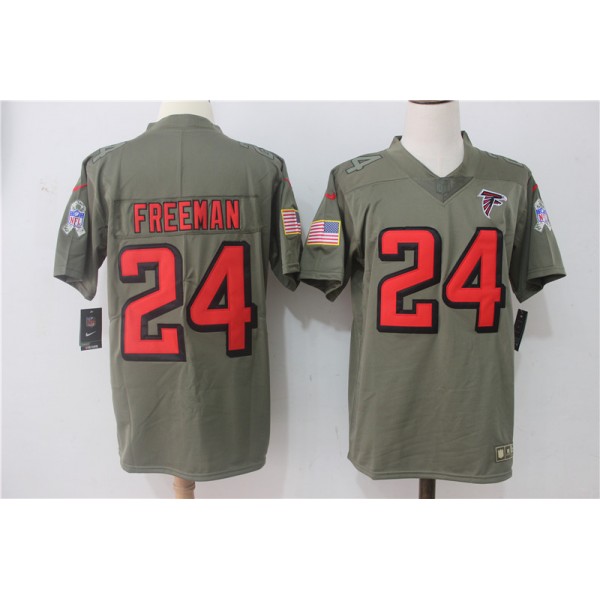 Atlanta Falcons #24 Devonta Freeman Olive Salute To Service Limited Stitched Nike Jersey