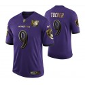Baltimore Ravens #9 Justin Tucker Purple Golden Limited Stitched Jersey