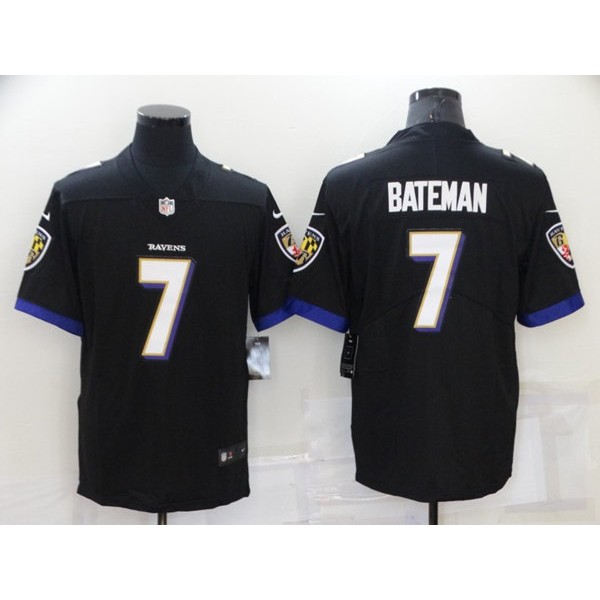 Baltimore Ravens #7 Rashod Bateman Black Vapor Untouchable Limited Stitched Jersey