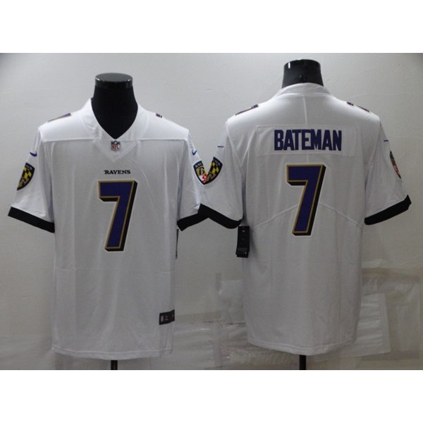 Baltimore Ravens #7 Rashod Bateman White Vapor Untouchable Limited Stitched Jersey