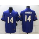 Baltimore Ravens #14 Kyle Hamilton Purple Vapor Untouchable Limited Stitched Jersey