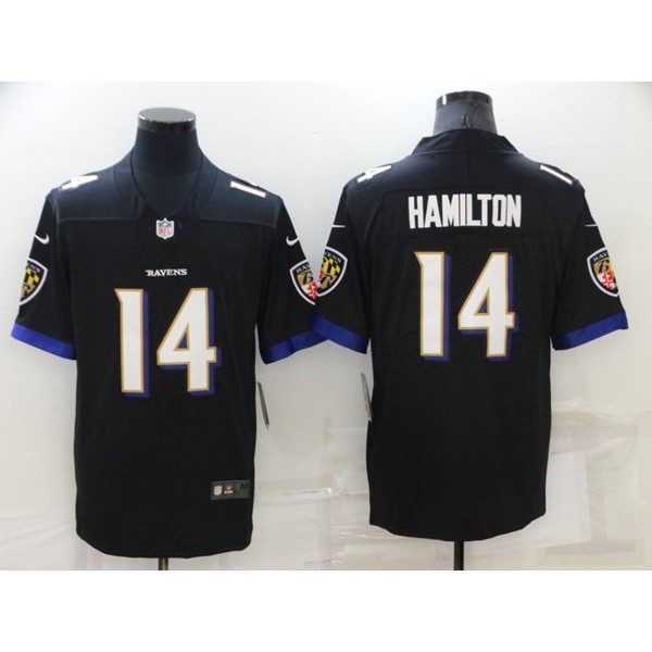 Baltimore Ravens #14 Kyle Hamilton Black Vapor Untouchable Limited Stitched Jersey