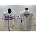 Baltimore Ravens White Team Big Logo With Patch Cool Base Stitched Baseball Jersey