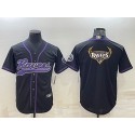 Baltimore Ravens Black Team Big Logo With Patch Cool Base Stitched Baseball Jersey