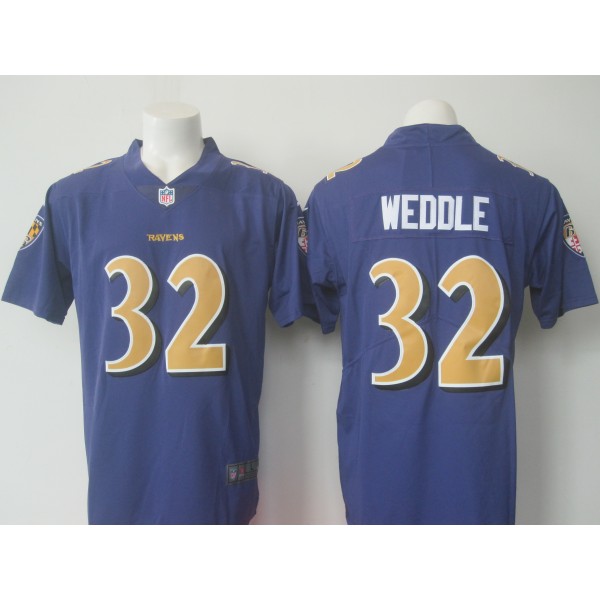 Baltimore Ravens #32 Eric Weddle Purple Limited Rush Jersey