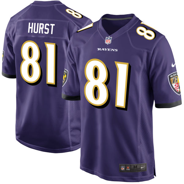 Baltimore Ravens #81 Hayden Hurst Purple 2018 Draft First Round Pick Game Jersey