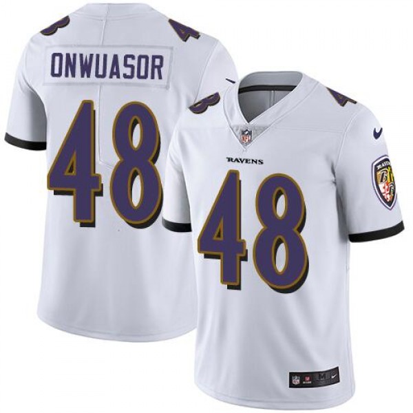 Baltimore Ravens #48 Patrick Onwuasor White Vapor Untouchable Limited Jersey