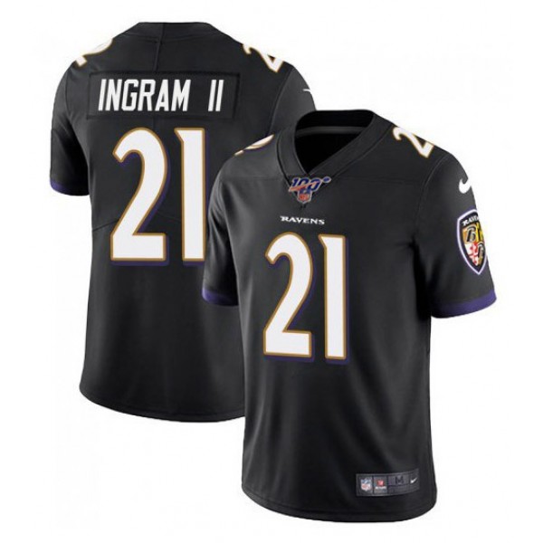 Baltimore Ravens 100th #21 Mark Ingram II Color Rush Black Jersey