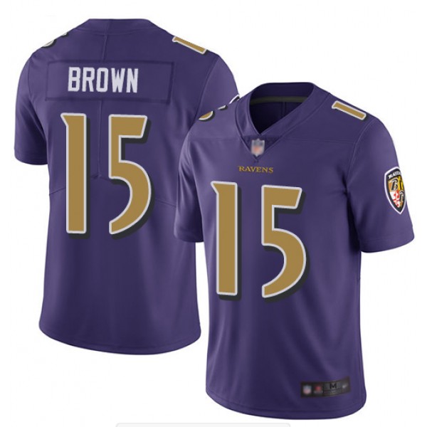 Baltimore Ravens #15 Marquise Brown Purple Color Rush Limited Jersey