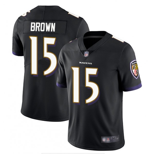Baltimore Ravens #15 Marquise Brown Black Vapor Untouchable Limited Jersey