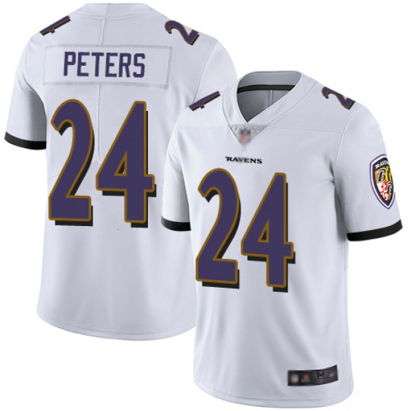 Baltimore Ravens #24 Marcus Peters White Vapor Untouchable Stitched Jersey