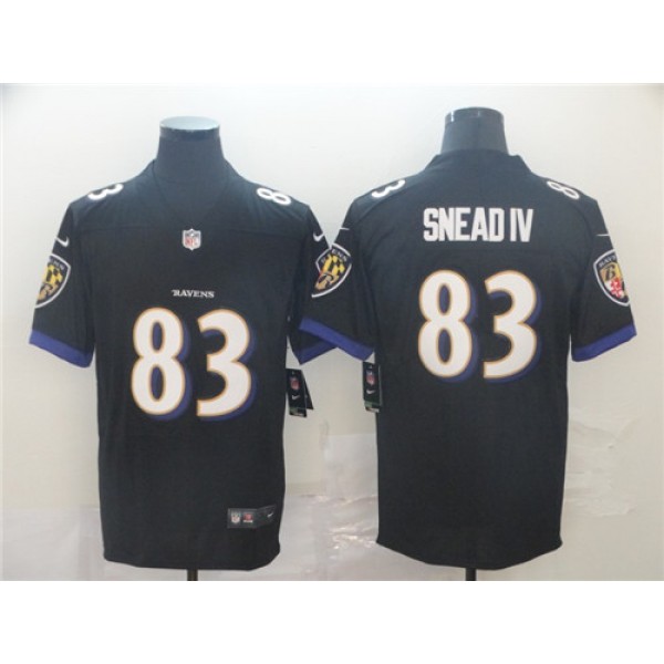 Baltimore Ravens #83 Willie Snead IV Black Vapor Untouchable Jersey