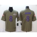 Baltimore Ravens #8 Lamar Jackson Camo Salute To Service Stitched Jersey