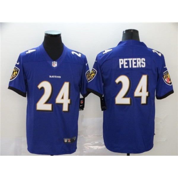 Baltimore Ravens #24 Marcus Peters Purple Vapor Untouchable Jersey