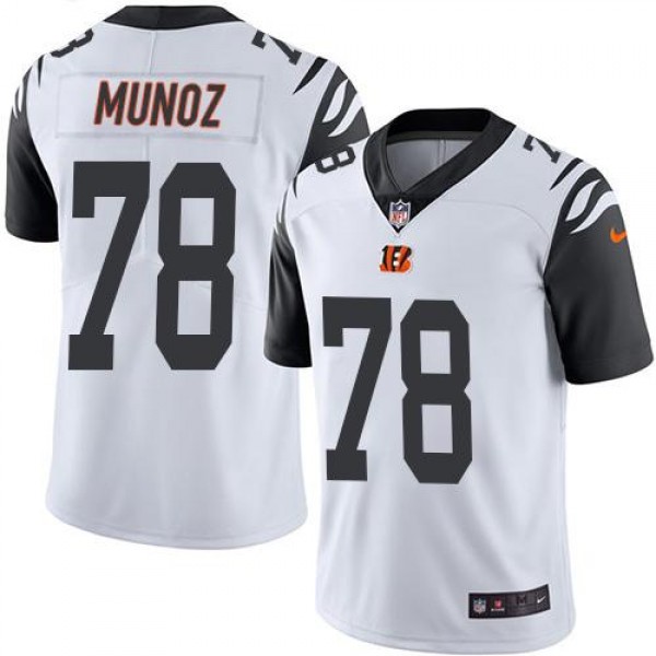 Bengals #78 Anthony Munoz White Stitched Limited Rush Nike Jersey