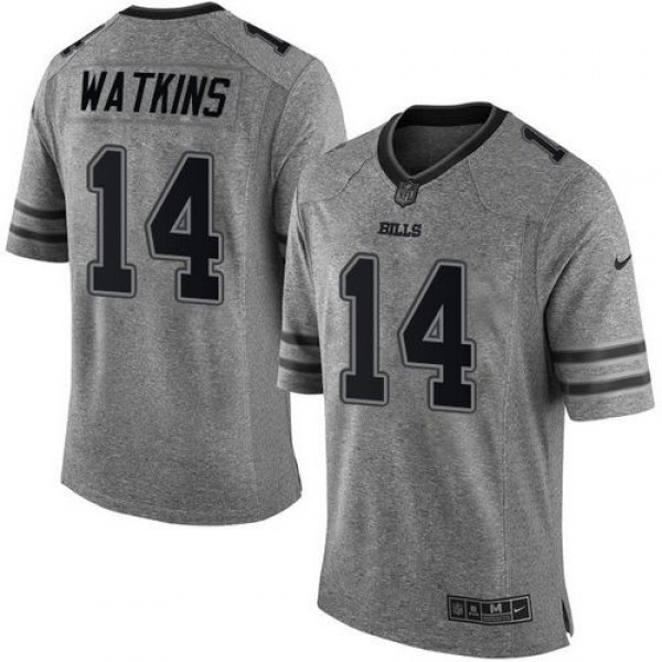 Bills #14 Sammy Watkins Gray Stitched Limited Gridiron Gray Nike Jersey