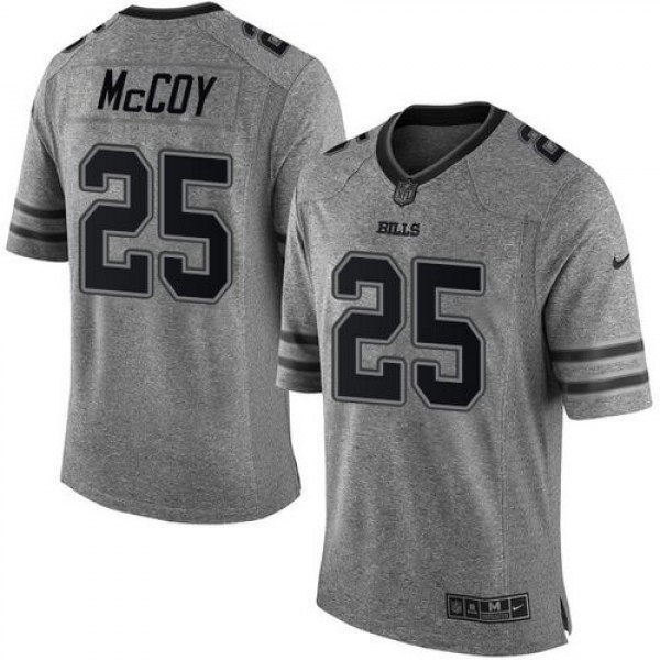 Bills #25 LeSean McCoy Gray Stitched Limited Gridiron Gray Nike Jersey