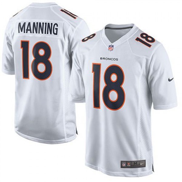 Broncos #18 Peyton Manning White Stitched Game Event Nike Jersey