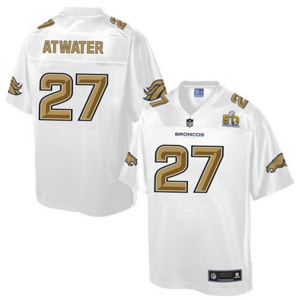 Broncos #27 Steve Atwater White Pro Line Super Bowl 50 Fashion Game Nike Jersey
