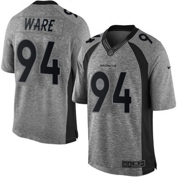 Broncos #94 DeMarcus Ware Gray Stitched Limited Gridiron Gray Nike Jersey