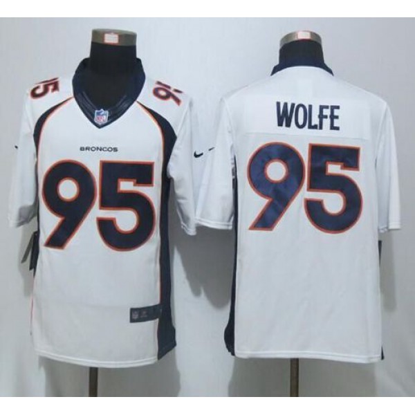 Broncos #95 Derek Wolfe White Stitched New Limited Nike Jersey