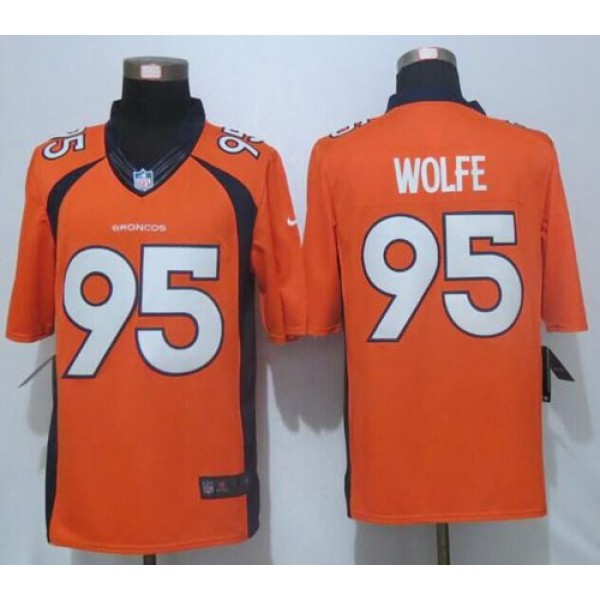 Broncos #95 Derek Wolfe Orange Team Color Stitched New Limited Nike Jersey