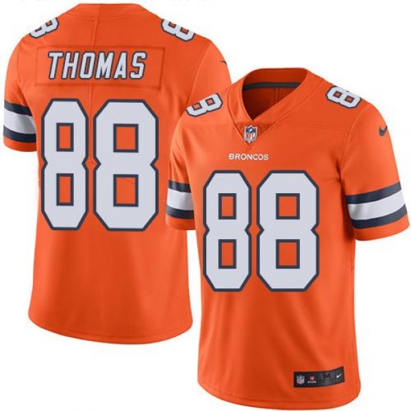 Broncos #88 Demaryius Thomas Orange Stitched Limited Rush Nike Jersey