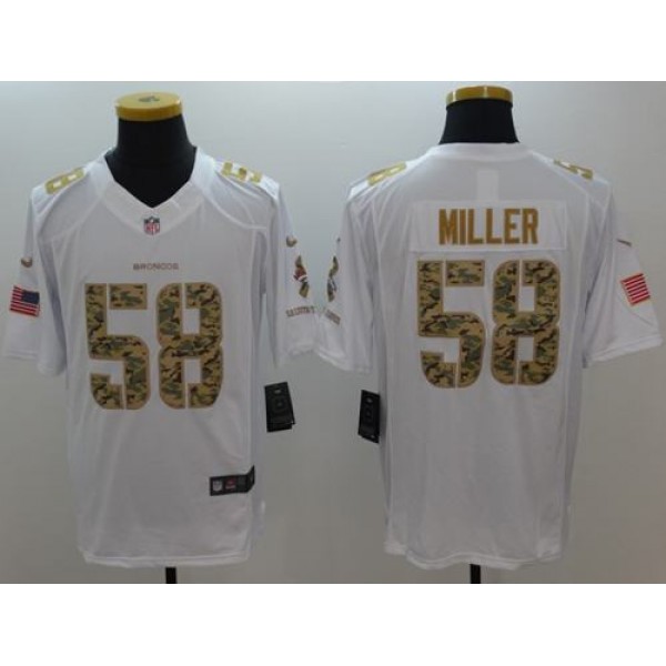 Broncos #58 Von Miller White Stitched Limited Salute To Service Nike Jersey