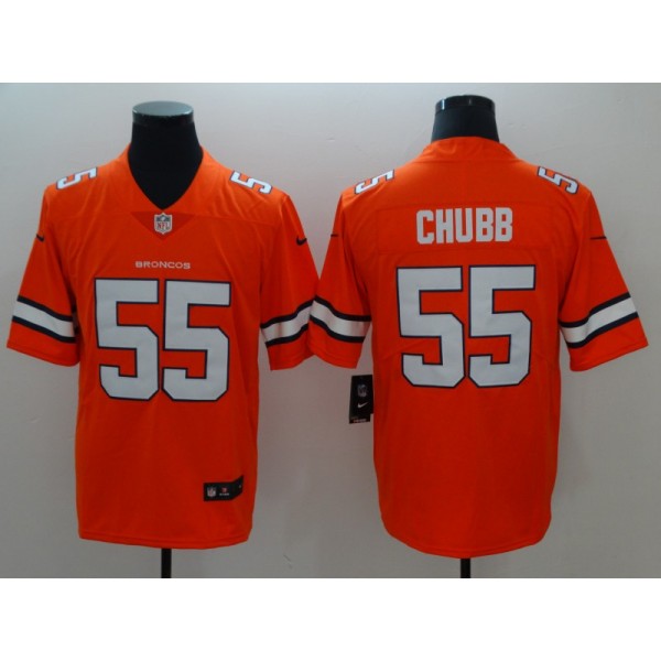 Broncos #55 Bradley Chubb Orange Limited Rush Stitched Nike Jersey