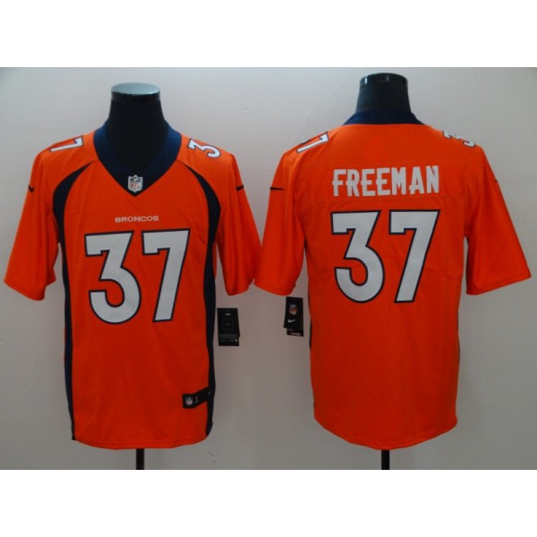 Broncos #37 Royce Freeman Orange Vapor Untouchable Limited Stitched Jersey