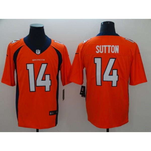 Broncos #14 Courtland Sutton Orange Vapor Untouchable Limited Stitched Jersey