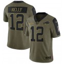 Buffalo Bills #12 Jim Kelly 2021 Olive Salute To Service Limited Stitched Jersey