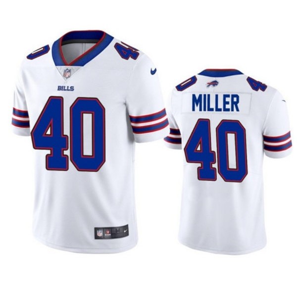 Buffalo Bills #40 Von Miller White Vapor Untouchable Limited Stitched Jersey