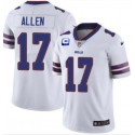 Buffalo Bills #17 Josh Allen White With C Patch Vapor Untouchable Limited Stitched Jersey